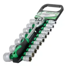 Набір торцевих головок з Трещеточний рукояткою 1/2 ", Cr-V, 19 од., INTERTOOL ET-6019