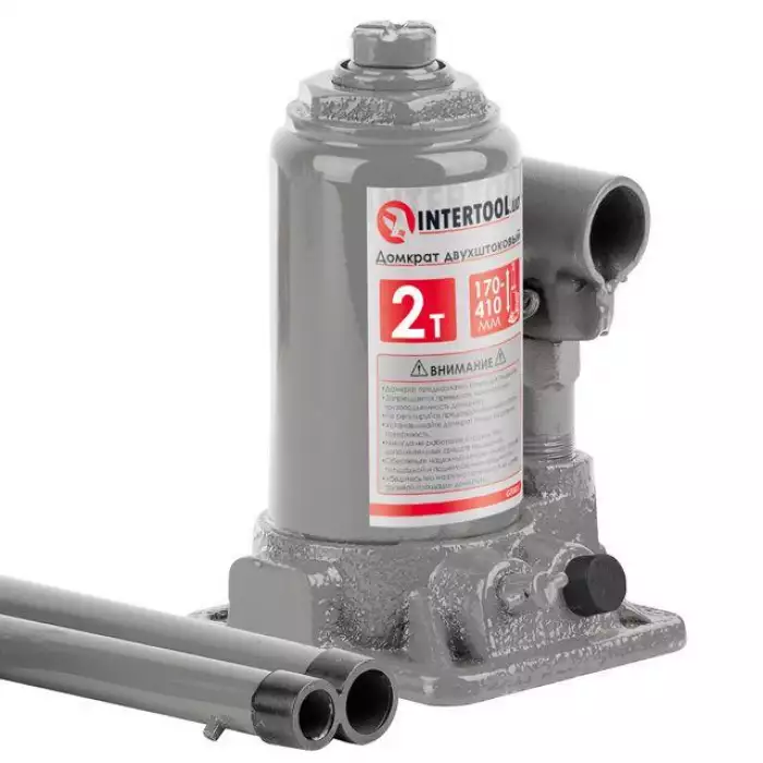 Домкрат "столбик" двухштоковый 2 т INTERTOOL GT0031
