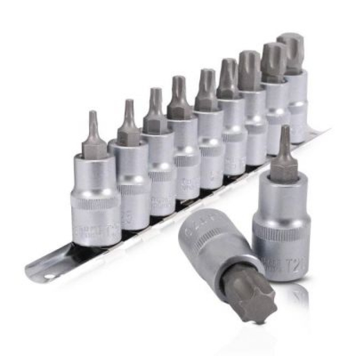 Набір TORX на планці 1/2 ", Т20-T70, 9 од. INTERTOOL HT-одна тисяча вісімсот сорок дев'ять