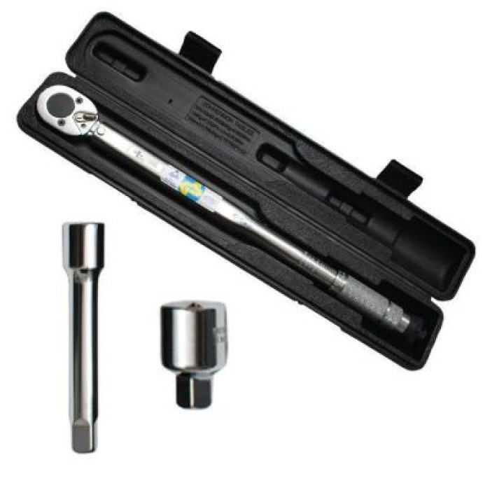 Динамометрический ключ 1/2" переходник 1/2 х 3/8, удлинитель 125 мм 1/2 28-210 NM INTERTOOL XT-9007