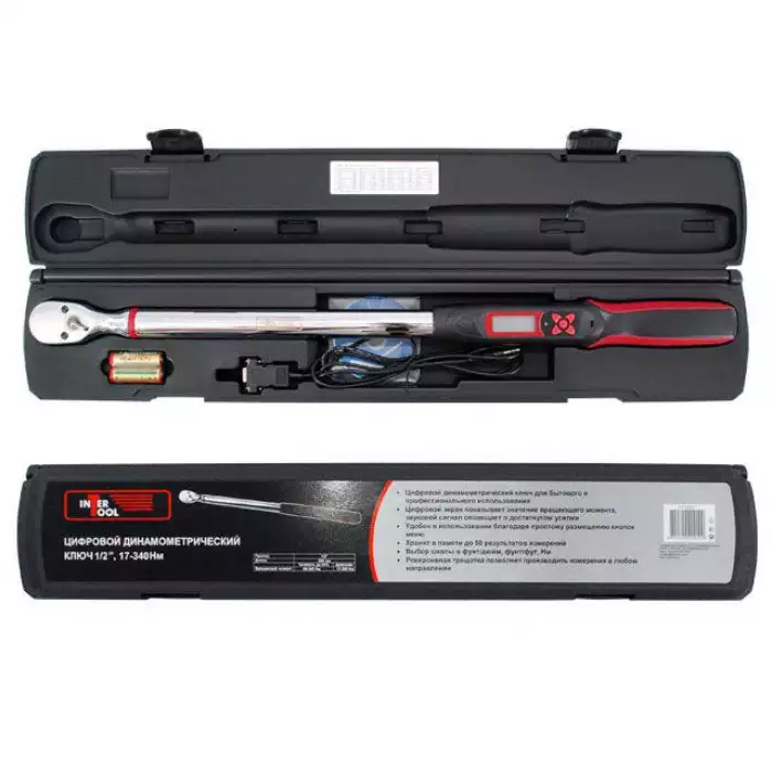 Динамометрический ключ електронний 1/2 ", 68-340 Нм INTERTOOL XT-9021