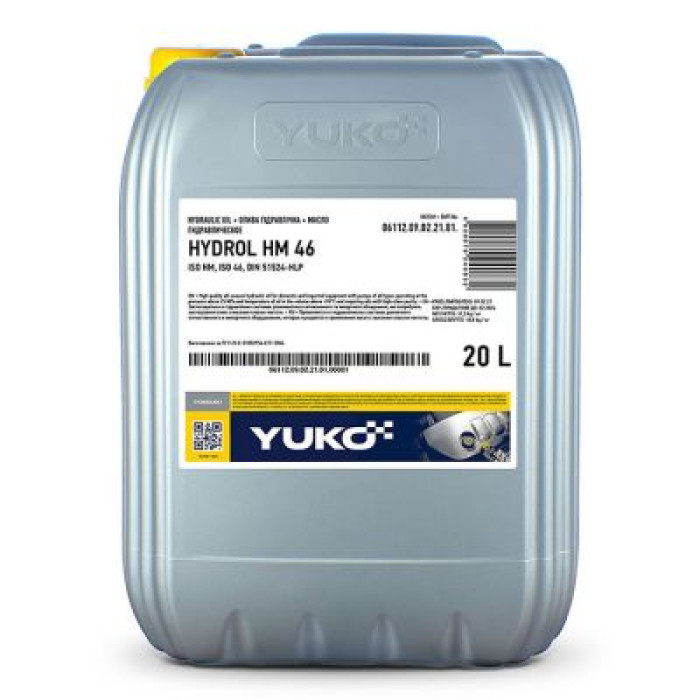Индустриальное гидравлическое масло YUKO HYDROL HM (HLP) 46 20л