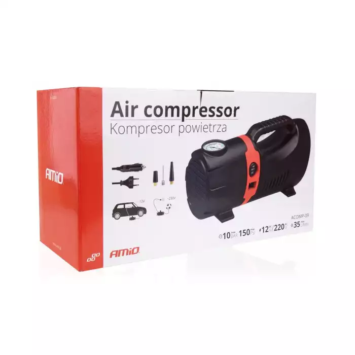 Компрессор автомобильный AMiO 12В/230В Acomp-09 02383
