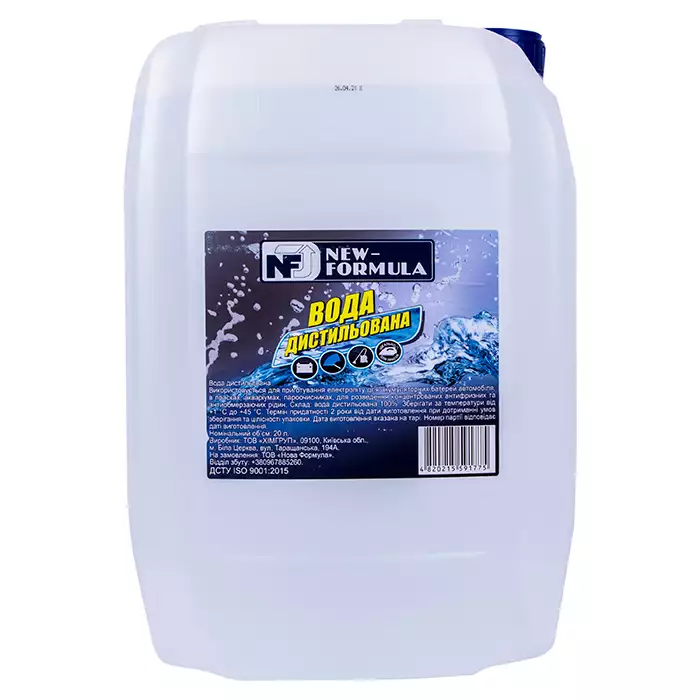 Вода дистильована NEW FORMULA 20 л 4820215591775