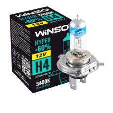 Лампа галогенна WINSO (12V H4 HYPER +60% 60/55W P43t-38) 712420