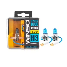 Лампа галогенна WINSO 12V H3 HYPER BLUE 4200K 55W PK22s SET 712350