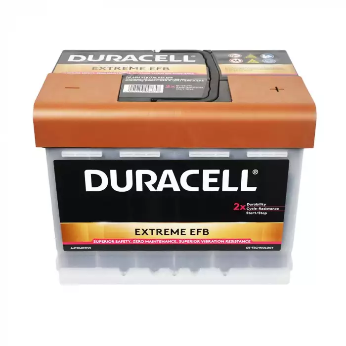 Автомобільний акумулятор DURACELL Extreme EFB 6СТ-65Ah АзЕ 640A 12565110801