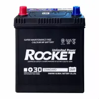 Автомобильный аккумулятор ROCKET Japan 6СТ-40Ah Аз ASIA 340A (CCA) ТК с переходником под клемму STD SMF 42B19R