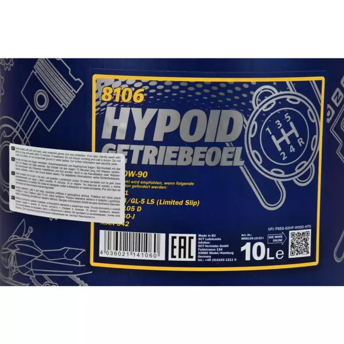 Олива трансмісійна MANNOL Hypoid 80W-90 10л MN8106-10