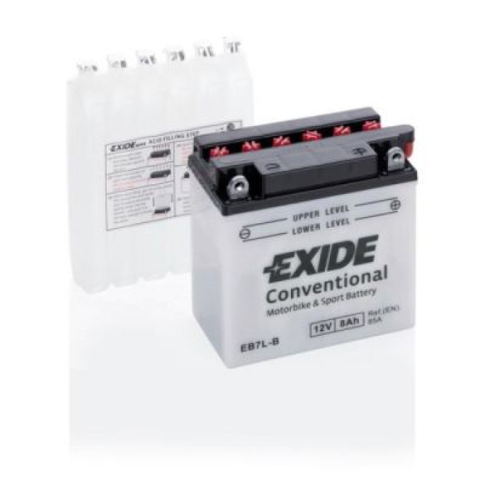 Мото аккумулятор EXIDE CONVENTIONAL 6СТ-8Ah АзЕ 85А (EN) EB7L-B