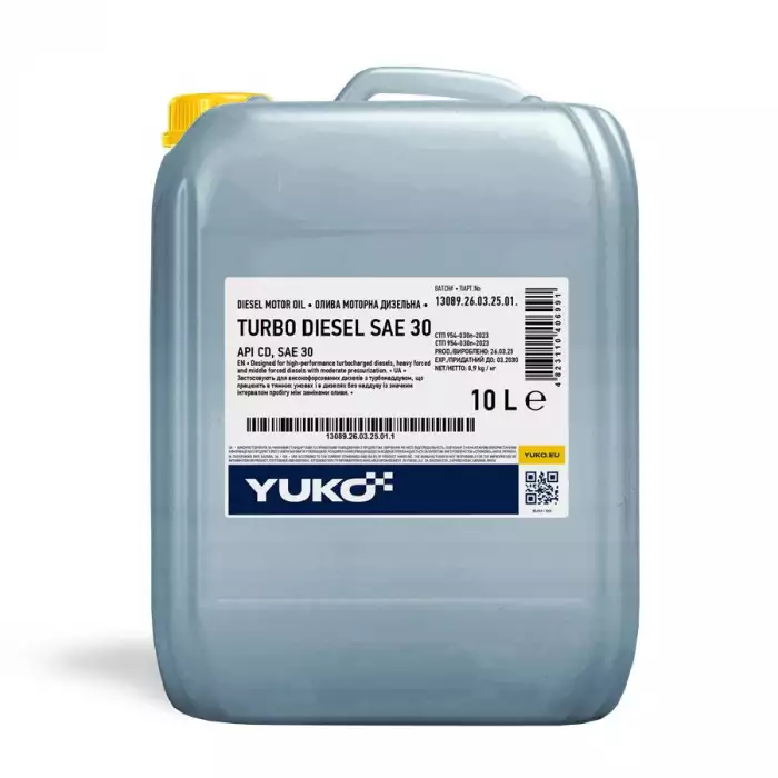 Моторна олива YUKO TURBO DIESEL SAE 30 аналог М-10ДМ 10л