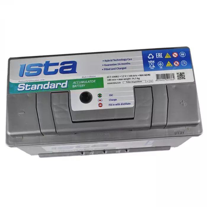Автомобільний акумулятор Ista Standard 6СТ-100Ah АзЕ 800А (EN) 6000304219