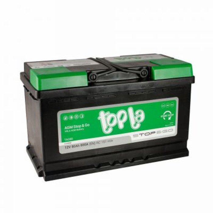 Автомобільний акумулятор Topla AGM Euro 6СТ-80Ah АзЕ 800А (EN) 114080