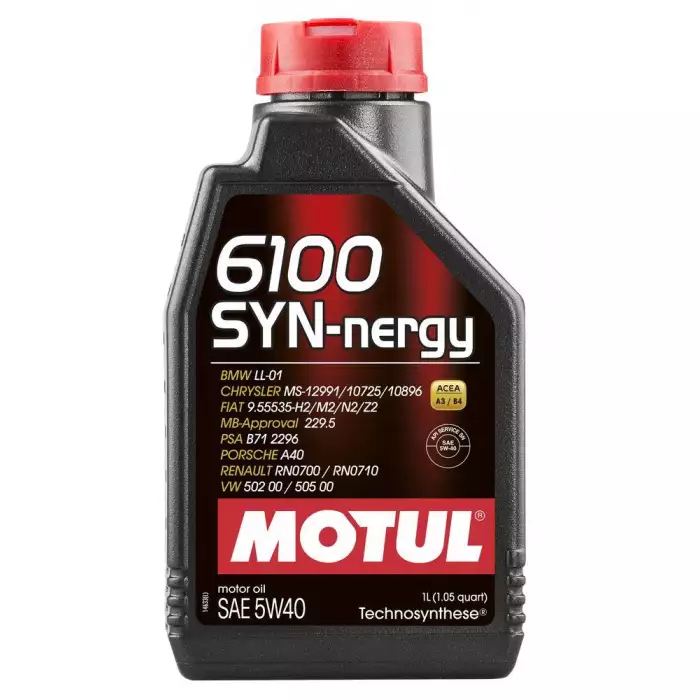 Автомобільна моторна олива MOTUL 6100 Synergie + 5w-40 1л 107975