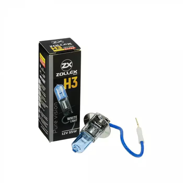 Автолампа Zollex Pure Vision білий світ 61724 (PK22s, H3, 5000K, 12V, 55W)