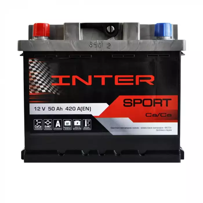 Автомобільний акумулятор INTER Sport 6СТ-50Ah Аз 420A 4820219073901