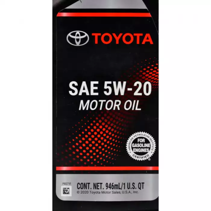 Автомобильное моторное масло TOYOTA 5W-20 USA 1л 002791QT20