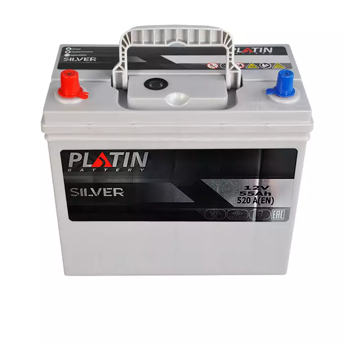 Автомобільний акумулятор PLATIN Silver Asia SMF 6СТ-55Ah Аз 520A 5502395/5502420 kalin