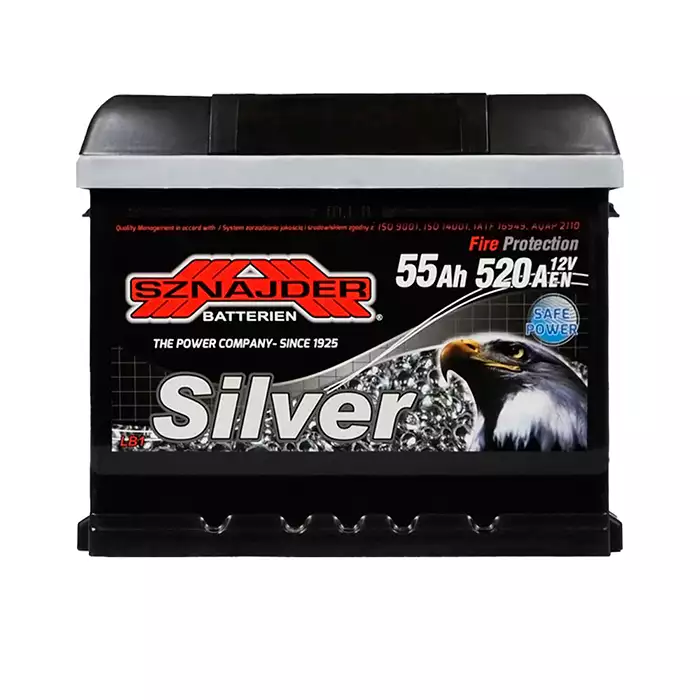Автомобільний акумулятор SZNAJDER Silver 6СТ-55Ah АзЕ 520A 555 87