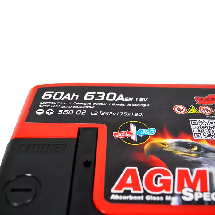 Автомобільний акумулятор SZNAJDER AGM 6СТ-60Ah АзЕ 630A 560 02