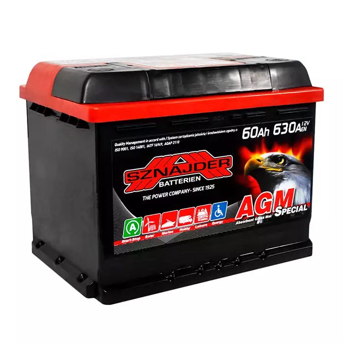 Автомобільний акумулятор SZNAJDER AGM 6СТ-60Ah АзЕ 630A 560 02