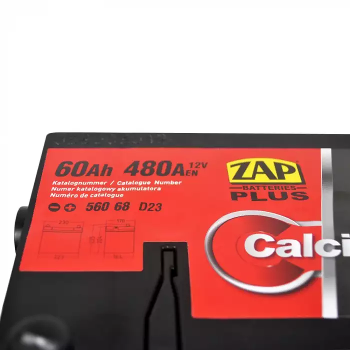 Автомобільний акумулятор ZAP Plus Calcium Asia 6СТ-60Аh АзЕ 480А 560 68z