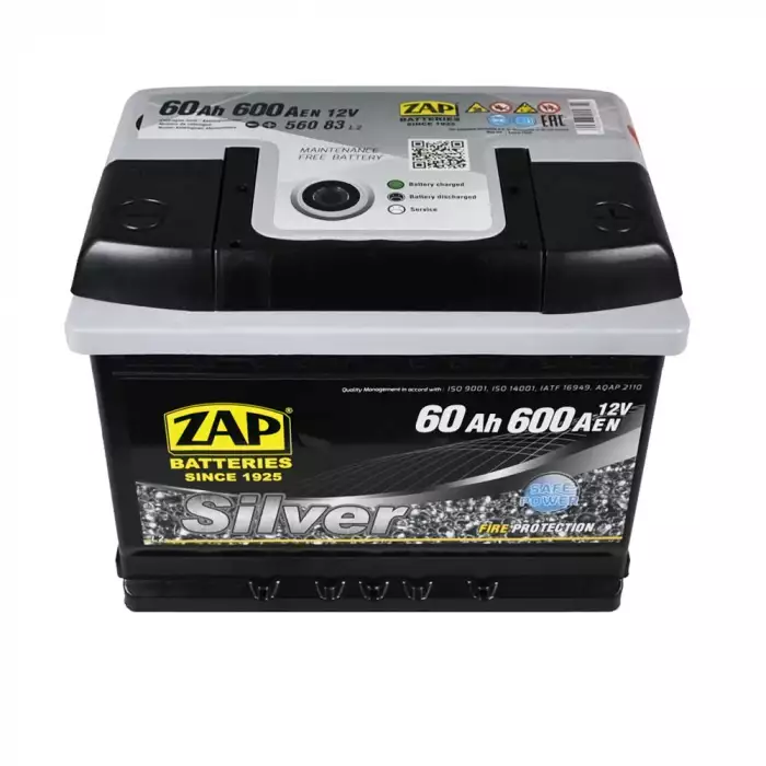Автомобільний акумулятор ZAP Silver 6СТ-60Ah АзЕ 600A 560 83z