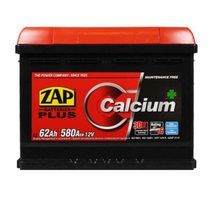 Автомобільний акумулятор ZAP Plus 6СТ-62Ah Аз 580A 562 96