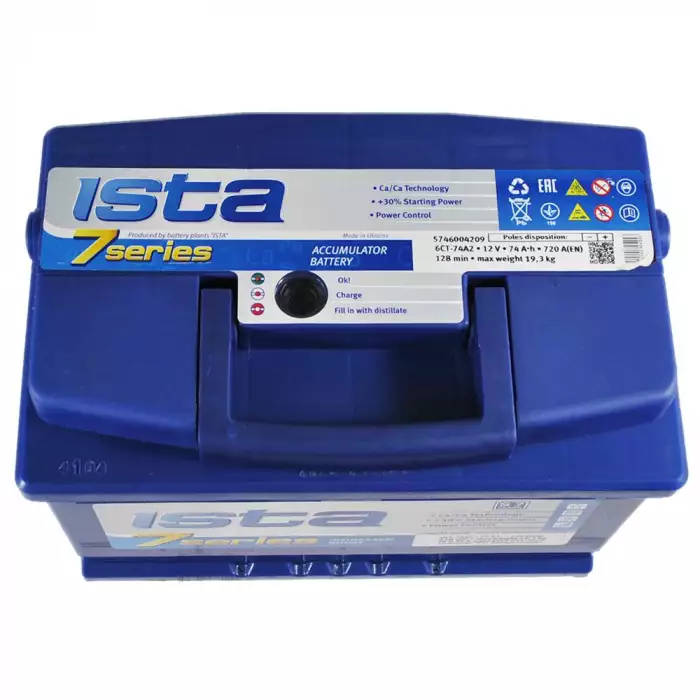 Автомобільний акумулятор ISTA 7 Series 6СТ-74Ah АзЕ 720A 5740404209