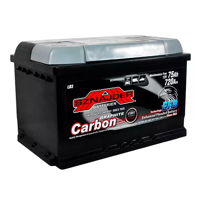 Автомобільний акумулятор SZNAJDER Carbon Start Stop EFB 6СТ-75Ah АзЕ 720A 575 08