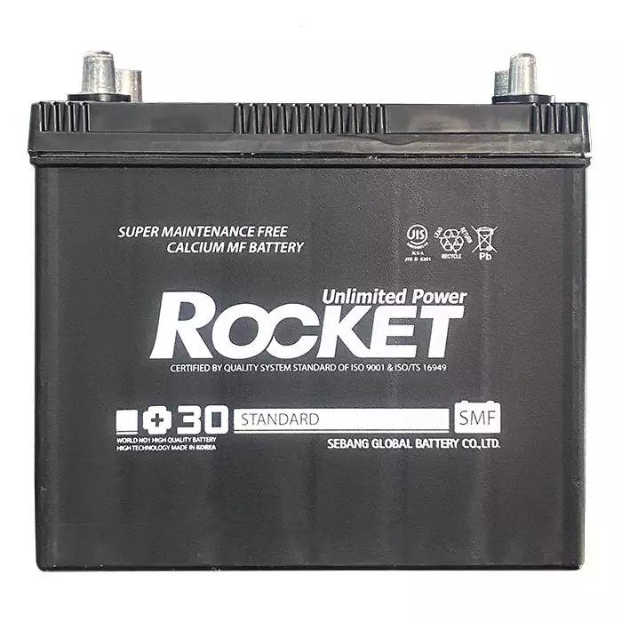 Автомобільний акумулятор ROCKET Japan 6СТ-45Ah Аз 430A (CCA) з перехідником під клему STD SMF 55B24R