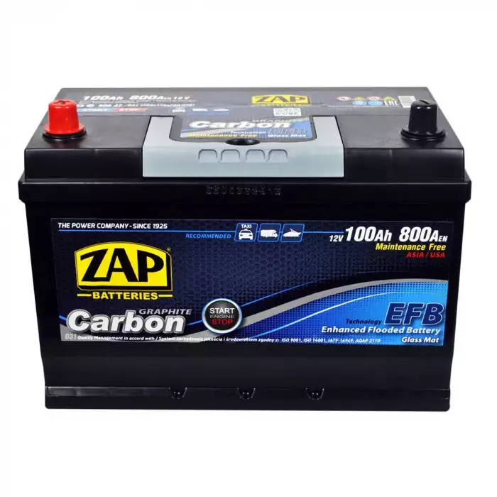 Автомобільний акумулятор ZAP Carbon Start Stop EFB Asia 6СТ-100Аh Аз 800А 600 47z