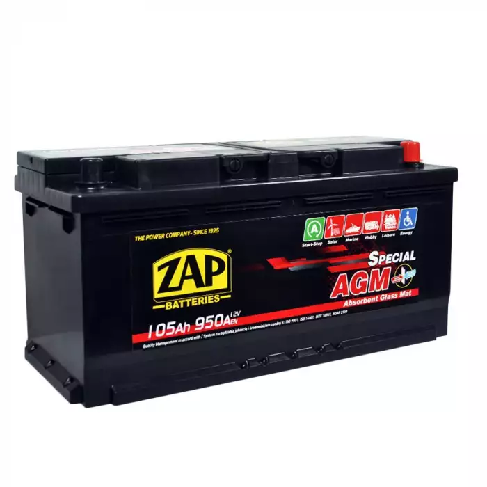 Автомобільний акумулятор ZAP AGM 6СТ-105Ah АзЕ 950A 605 02z