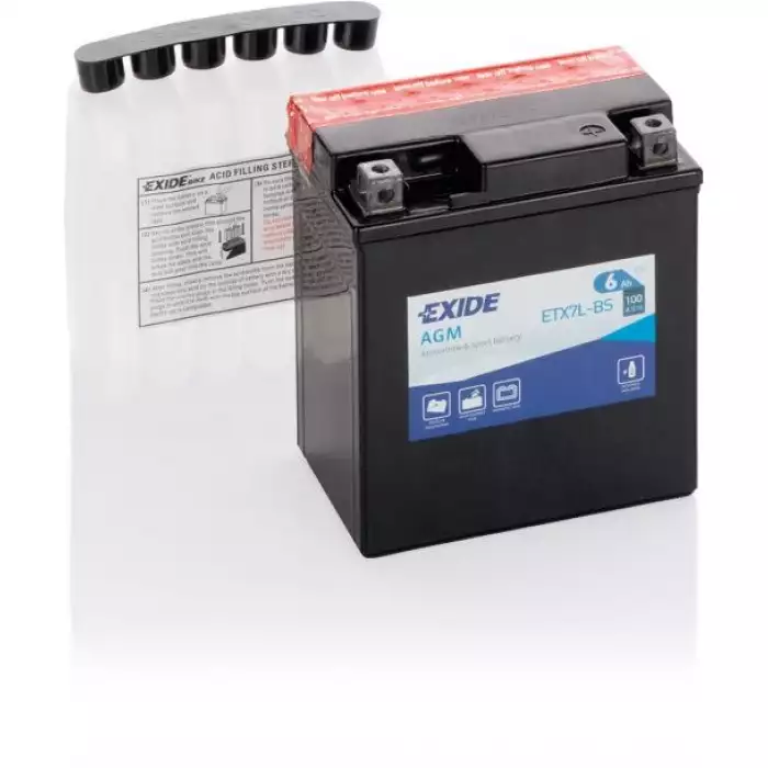 Мото акумулятор EXIDE AGM 6СТ-6Ah АзЕ 12В 100А (EN) ETX7L-BS