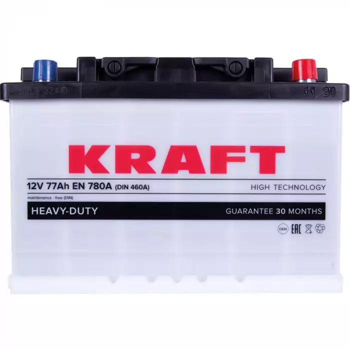 Автомобільний акумулятор KRAFT 6СТ-77Ah АзЕ 780A (EN)