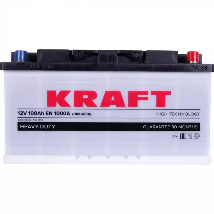 Автомобільний акумулятор KRAFT 6СТ-100Ah АзЕ 1000A (EN)
