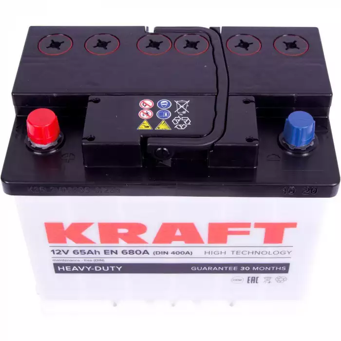 Автомобільний акумулятор KRAFT 6СТ-65Ah Аз 680A (EN)