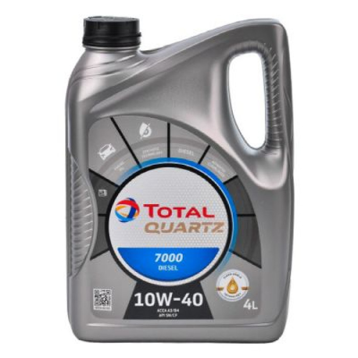 Автомобильное моторное масло TOTAL 10W-40 QUARTZ 7000 Diesel 4л