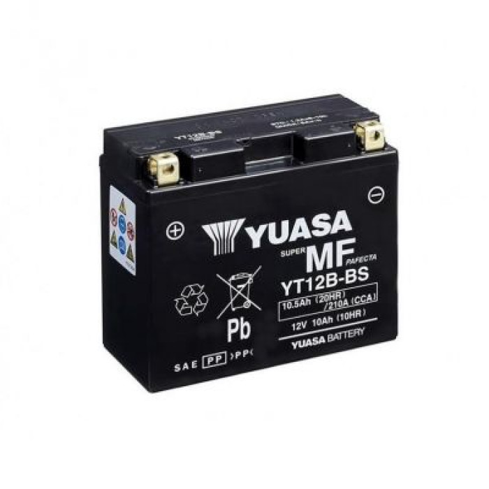 Мото аккумулятор Yuasa МОТО MF VRLA Battery 10,5Ah Аз 210А (EN) сухозаряженный YT12B-BS