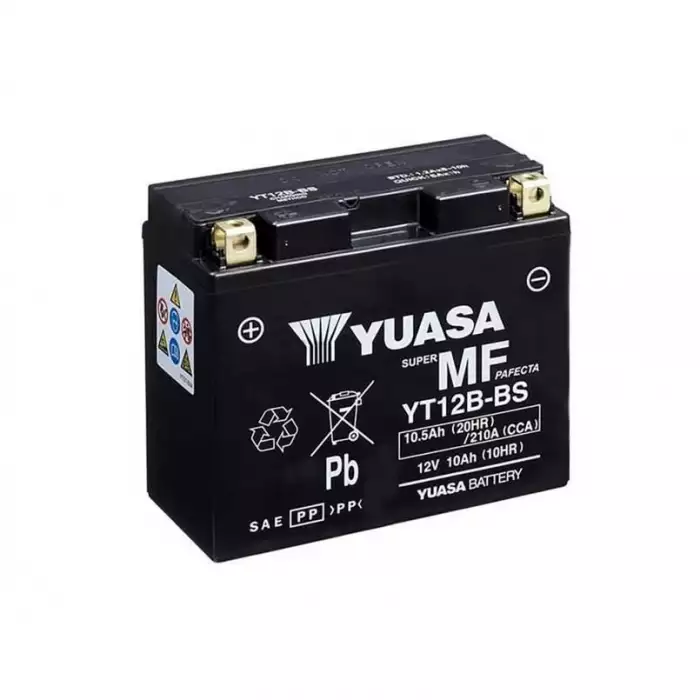 Мото акумулятор Yuasa МОТО MF VRLA Battery 10,5Ah Аз 210А (EN) сухозаряджений YT12B-BS