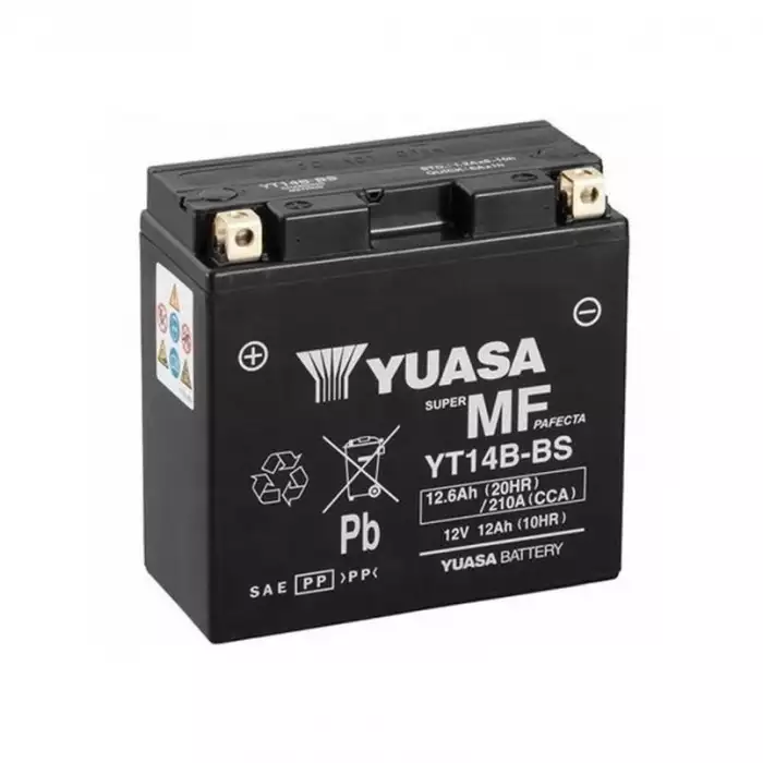 Мото акумулятор Yuasa MF VRLA Battery 6СТ-12.6Ah Аз 210А (EN) сухозаряжений YT14B-BS