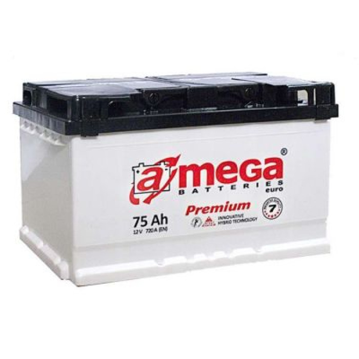 Автомобильный аккумулятор A-Mega Premium 6СТ-75Ah АзЕ 720A (EN)