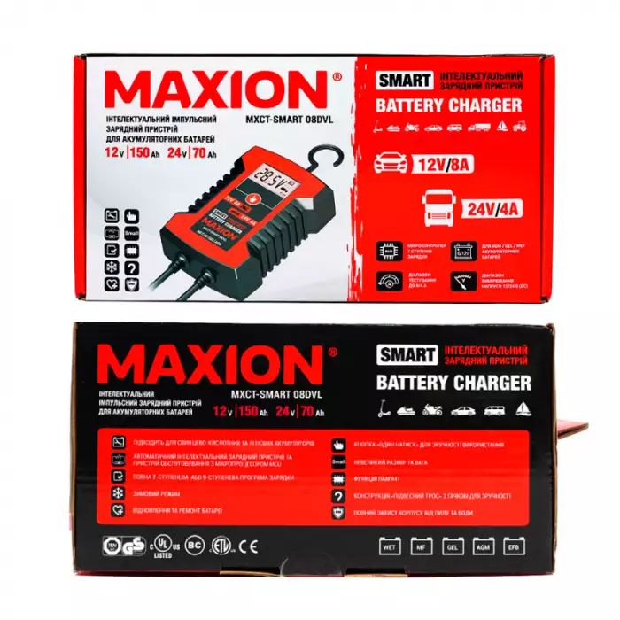 Зарядний пристрій для АКБ MAXION MXCT SMART 08DVL 12/24V 4/8A