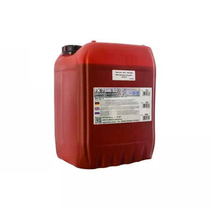 Масло трансмиссионное Alpine FX 75W-80 GL-4 20л