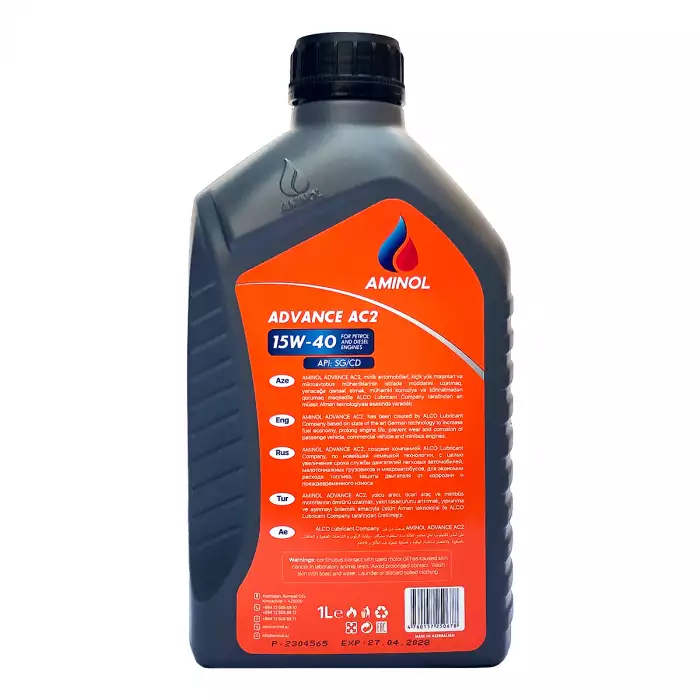 Автомобильное моторное масло Aminol Advance AC2 15W40 1л AM164943