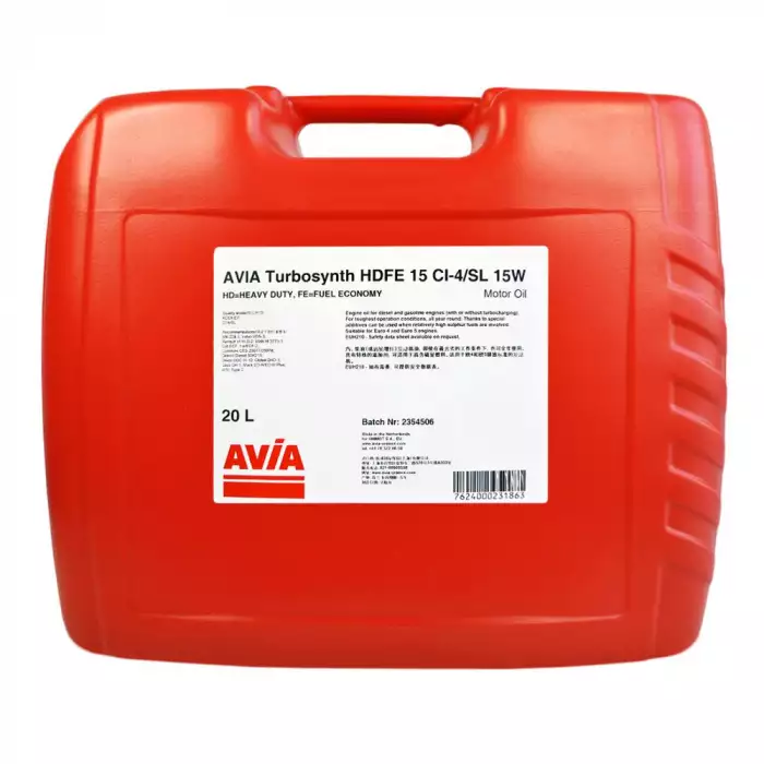 Автомобільна моторна олива AVIA TURBOSYNTH HDFE 15 15W40 20л avia0065