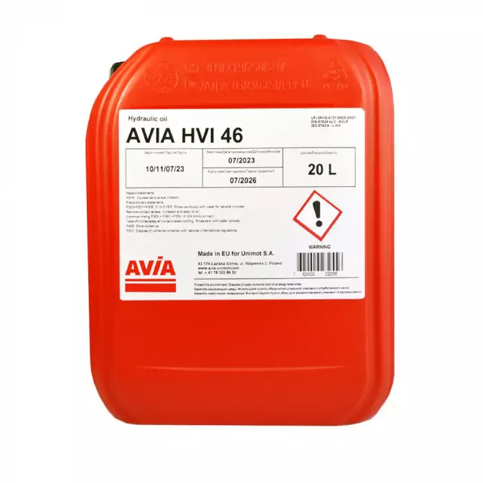 Олива гідравлічна AVIA HLP 46 20л avia0111