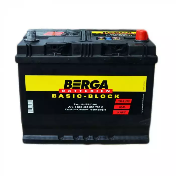 Автомобільний акумулятор BERGA Basic Block 6СТ-68Ah АзЕ ASIA 550A (EN) 568404055