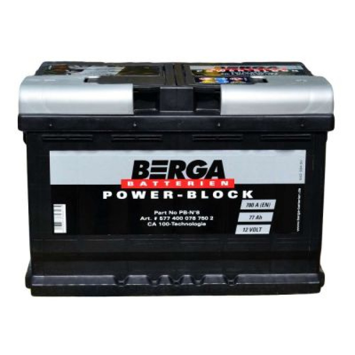 Автомобильный аккумулятор BERGA Power Block 6СТ-77Ah АзЕ 780A (EN)