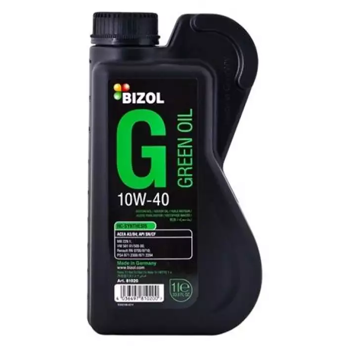 Автомобильное моторное масло Bizol Green Oil 10W-40 B81020 1л